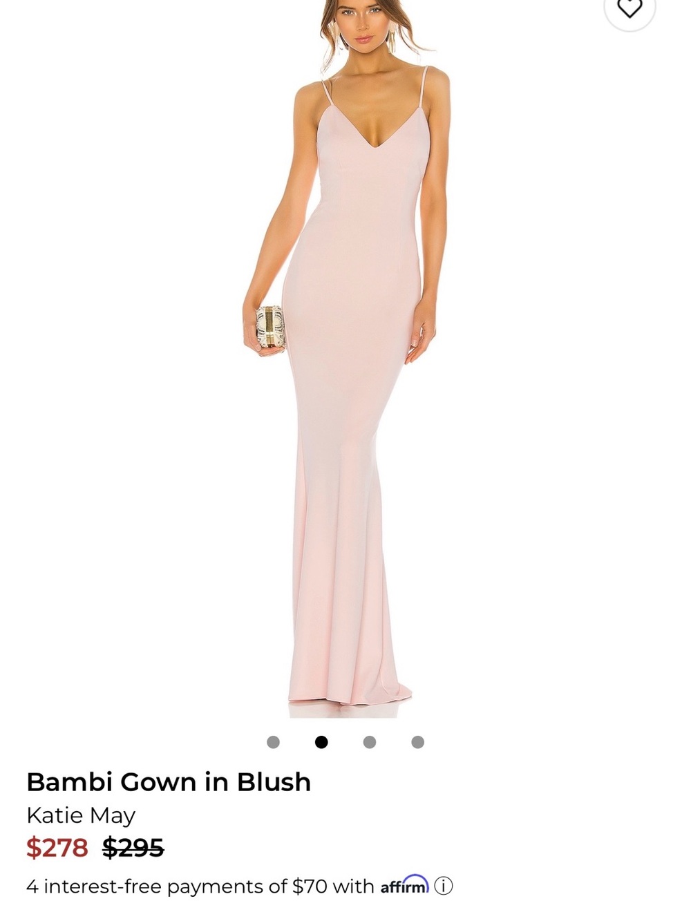 Katie May Blush Open-Back Slip Gown